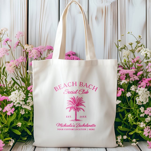 Bolsa Tote Festa de Despedida de Solteira Tropical de Praia B (Criador carregado)