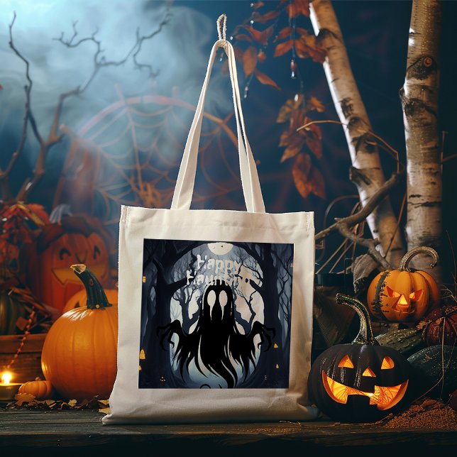 Bolsa Tote Festa de Figuras da Floresta Halloween Ghost Haunt (Criador carregado)