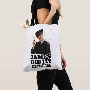 Bolsa Tote Festa de Formatura Personalizada Divertida Foto Pe