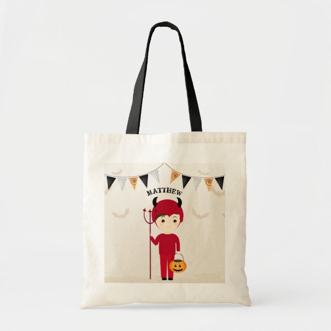 Bolsa Tote Festa de Halloween do Pequeno Diabo (Frente)