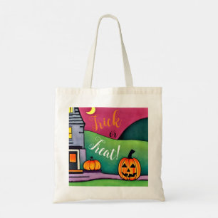 Bolsa Tote Festa de Halloween e truque ou travessura de abóbo