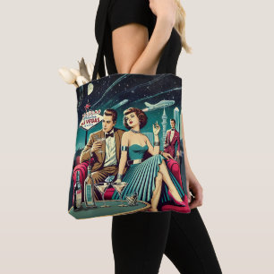 Bolsa Tote Festa de Martini da Era Espacial Las Vegas