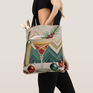 Bolsa Tote Festa de Natal de Cocktail da Metade do Século Hap