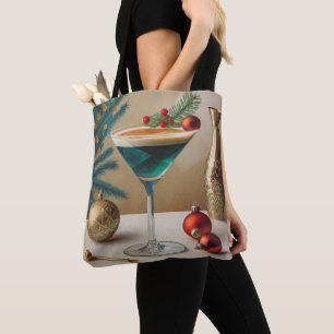 Bolsa Tote Festa de Natal de Cocktail da Metade do Século Hap