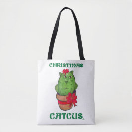 Bolsa Tote Festa de Natal Feriado Cactus Cartoon