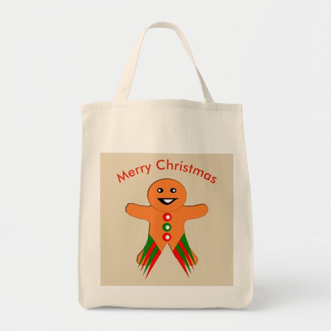 Bolsa Tote Festa de Natal Pão de Pão Homem Saco (Frente)