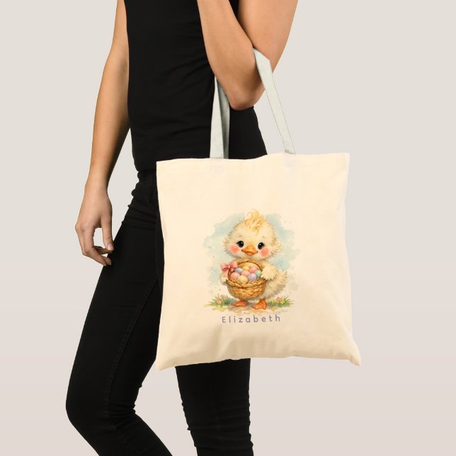 Bolsa Tote Festa de Páscoa do Patinho Fofo (Frente (produto))