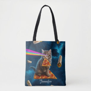 Bolsa Tote Festa de Pizza de Gatos Laser