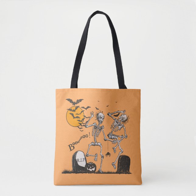 Bolsa Tote Festa de Skeleton Halloween (Frente)