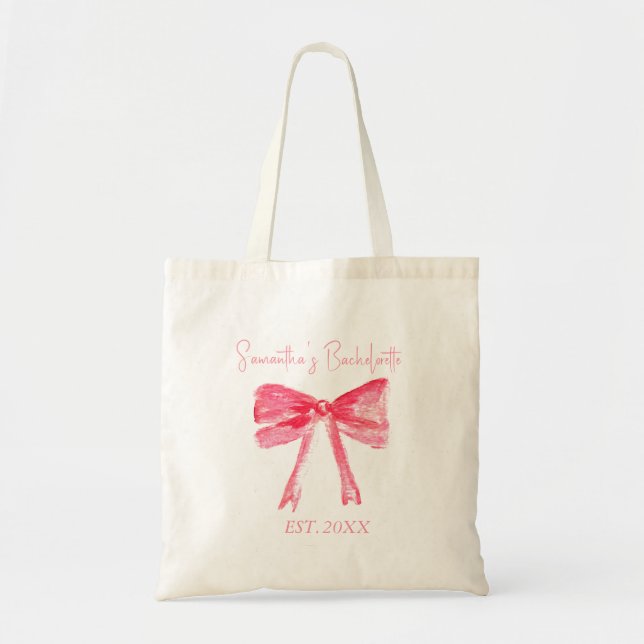 Bolsa Tote Festa de Solteira Coquette Arco Rosa  (Frente)