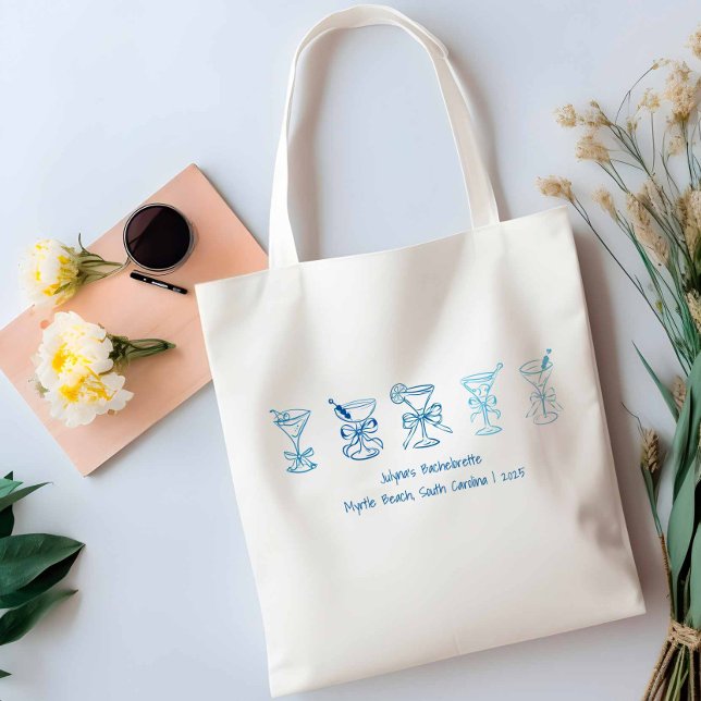Bolsa Tote Festa de solteira de Martini - Doninha de Bridesma (Criador carregado)