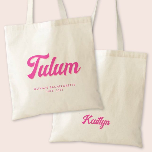 Bolsa Tote Festa de solteira de Túlio Saco Personalizado de T (Tulum Bachelorette Party Tote Bag)