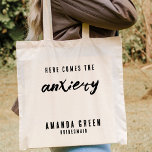Bolsa Tote Festa de solteira Engraçada da Bridesmaid Personal<br><div class="desc">Se você está planejando um casamento e precisa comprar presentes para suas damas de honra, não olhe além de sacos de tote personalizados da nossa loja Zazzle! Estes bolsas não só facilitarão o carregar de tudo o que precisam, como também adorarão a mensagem personalizada que você coloca em cada um....</div>