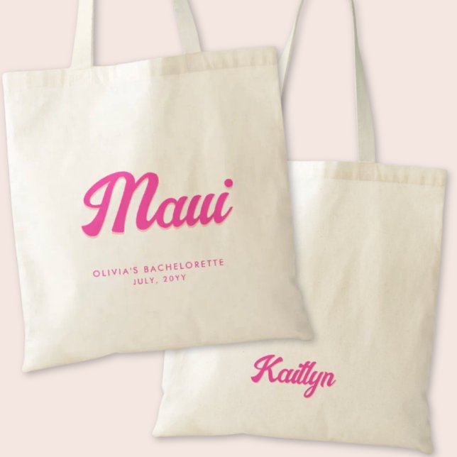 Bolsa Tote Festa de solteira Maui Personalizada Tote Bag (Maui Bachelorette Party Tote Bag)