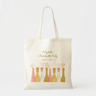 Bolsa Tote Festa de solteira Retro Champagne Rosa Dourada dos