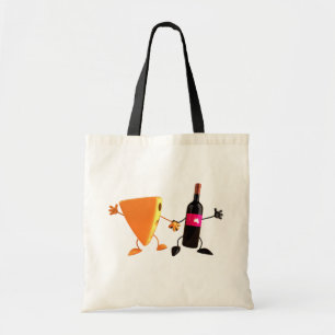 Bolsa Tote Festa Divertida de Vinho e Queijo
