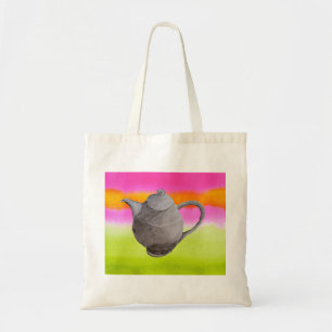 Bolsa Tote Festa do chá Arty Teapot Rainbow