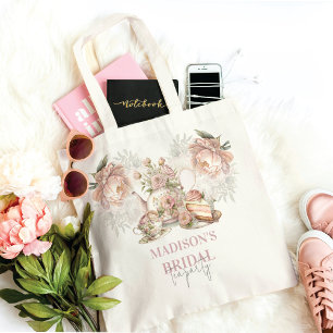 Bolsa Tote Festa do Chá elegante e Personalizada para Noivas