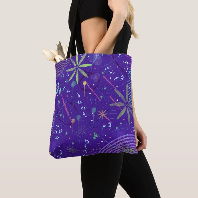 Bolsa Tote Festa do Crepúsculo Roxo (Close Up)
