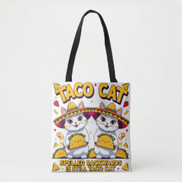 Bolsa Tote Festa do Gato Taco Kawaii Fofo Cinco de Maio Chibi