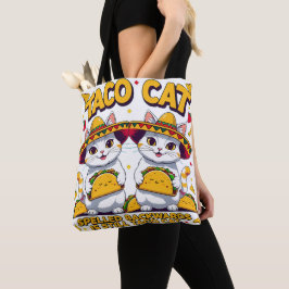 Bolsa Tote Festa do Gato Taco Kawaii Fofo Cinco de Maio Chibi
