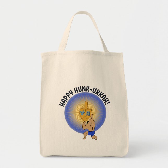Bolsa Tote Festa do Hanukkah Macho Divertido (Frente)