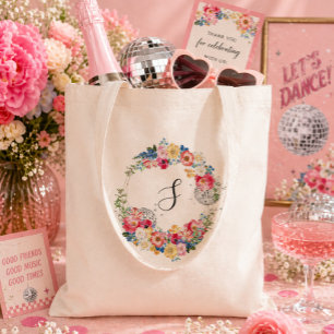 Bolsa Tote Festa Floral de Disco no Jardim Monograma