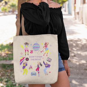 Bolsa Tote Festa Groovy Disco Retro Discobol 80