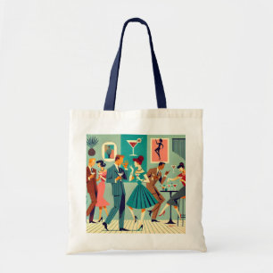 Bolsa Tote Festa Modernista de Meados do Século A Dança do Ma