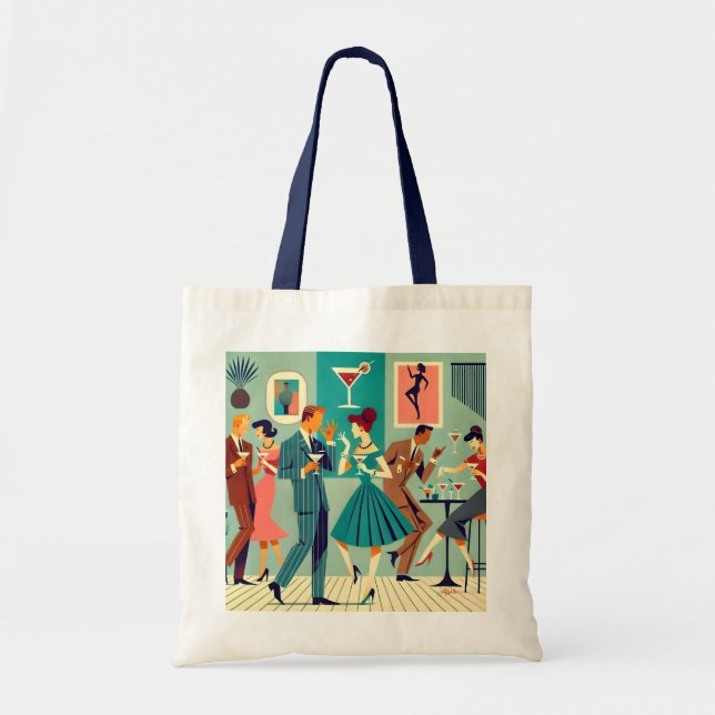 Bolsa Tote Festa Modernista de Meados do Século A Dança do Ma (Frente)