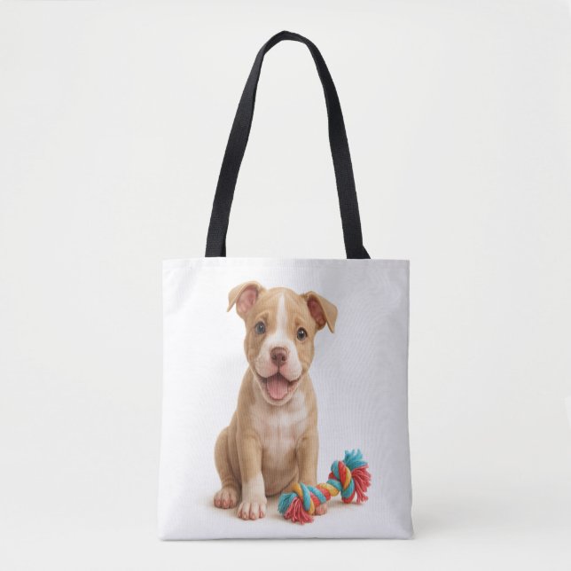 Bolsa Tote Festa Pitbull com Toy Colorful (Frente)