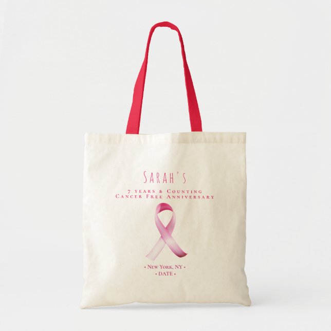 Bolsa Tote Festa rosa de sobrevivência com câncer de mama (Frente)