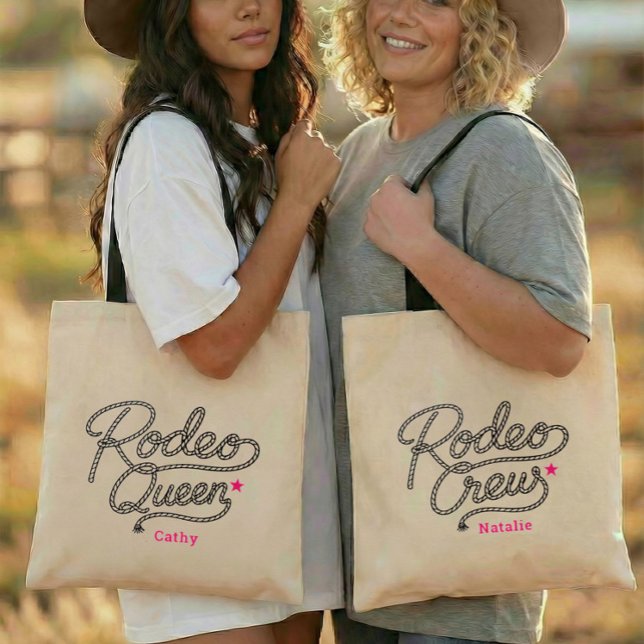 Bolsa Tote Festa Western de Bach de Rodeio Rosa (Criador carregado)