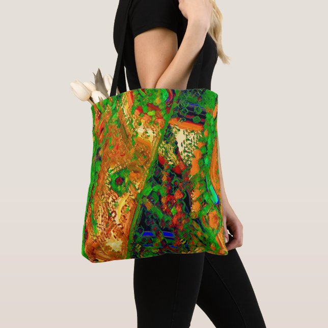 Bolsa Tote Festas de carnaval ou máscara de tintas, verdes e  (Close Up)