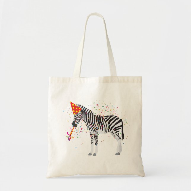 Bolsa Tote Festas de zebra - Animais com festa (Frente)