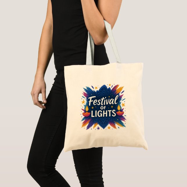 Bolsa Tote Festival das Luzes | Diwali - Tote Bag Personaliza (Frente (produto))