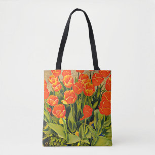 Bolsa Tote Festival de flores florais modernas de Tulipas