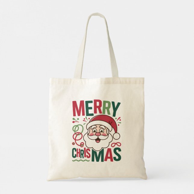 Bolsa Tote Festive Merry Christmas Tote Bags for Holiday Chee (Verso)