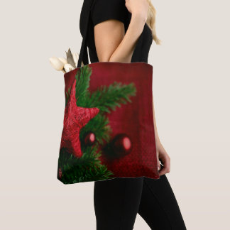 Bolsa Tote Festive Red Star Christmas Bag