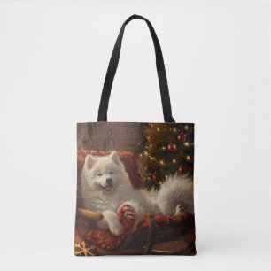 Bolsa Tote Festivo de Natal de Cachorro Samovido