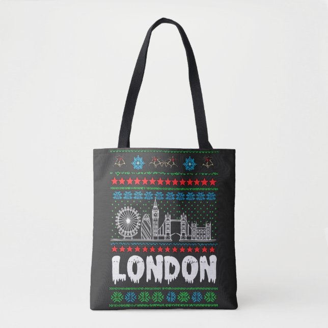 Bolsa Tote Festivo London Reino Unido Fúria Natal (Frente)
