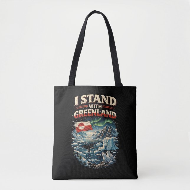 Bolsa Tote Ficar com a Groenlândia (Frente)