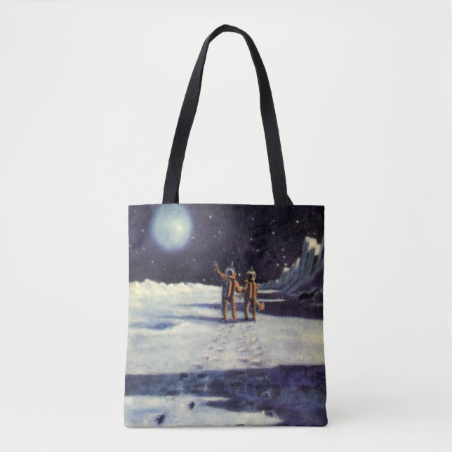 Bolsa Tote Ficção científica vintage astronauta alienígenas n (Frente)