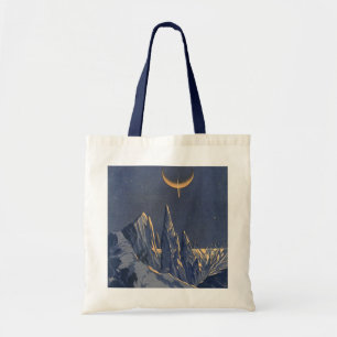 Bolsa Tote Ficção Científica Vintage, Planeta da Neve da Lua 