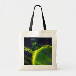 Bolsa Tote Ficção científica vintage Planeta Verde w Espaçona