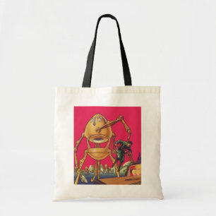 Bolsa Tote Ficção Científica Vintage Robô Alien Captura Homem