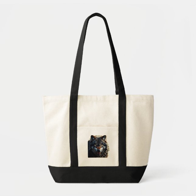 Bolsa Tote Fierce Wolf – Symbol of Strength and Freedom (Frente)