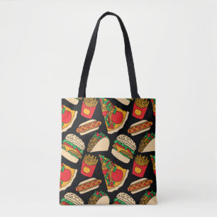 Bolsa Tote Fiesta de Comida Rápida: Isolamento do Padrão de V