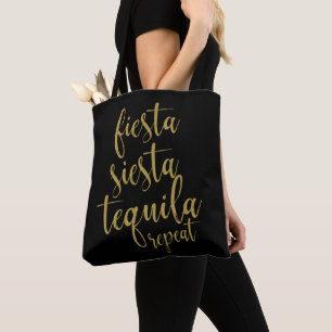 Bolsa Tote Fiesta Siesta Tequila Repete Glitter Bachelorette