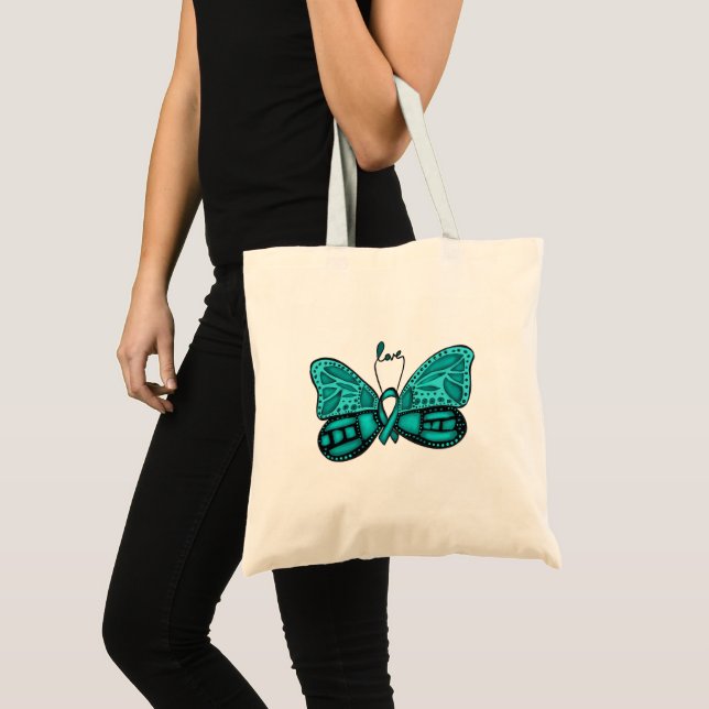 Bolsa Tote Fighting Ovarian Cancer Tote Bag (Frente (produto))